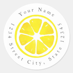 Watercolor Lemon Slice Classic Round Sticker