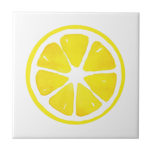 Watercolor Lemon Slice  Tile (Front)