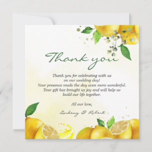 Watercolor Lemon Thank You Note Card