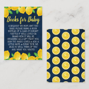 Watercolor Lemon Tree Baby Shower Book Request Enclosure Card