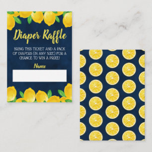 Watercolor Lemon Tree Baby Shower Diaper Raffle En Enclosure Card