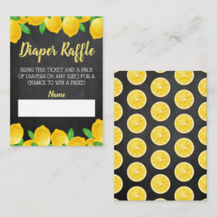 Watercolor Lemon Tree Baby Shower Diaper Raffle Enclosure Card