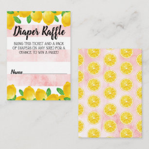 Watercolor Lemon Tree Baby Shower Diaper Raffle Enclosure Card
