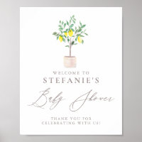 Watercolor Lemon Tree Baby Shower Welcome