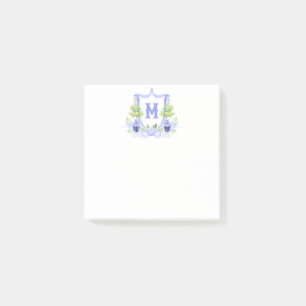 Watercolor Lemon Tree Monogram Crest Post-it Notes