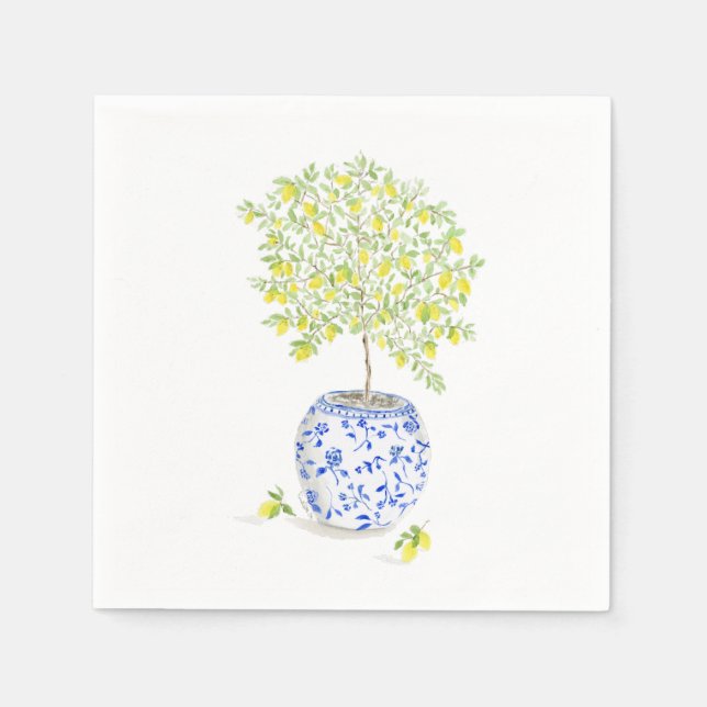 Watercolor Lemon Tree Napkin (Front)