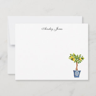 Watercolor Lemon tree topiary Thank You Card