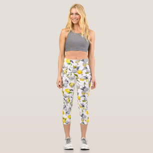 Watercolor lemons 14 capri leggings