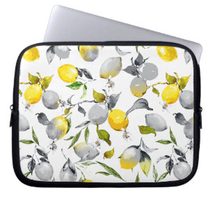Watercolor lemons 14 laptop sleeve