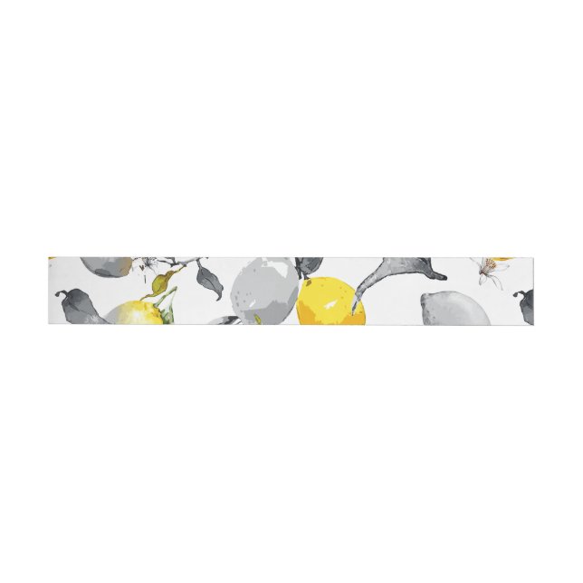 Watercolor lemons 14 wrap around label (Individual)
