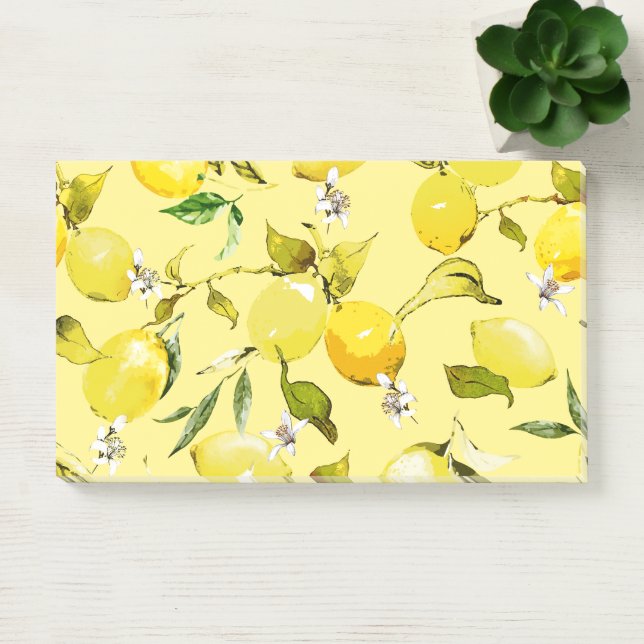 Watercolor lemons 15 post-it notes (Office)