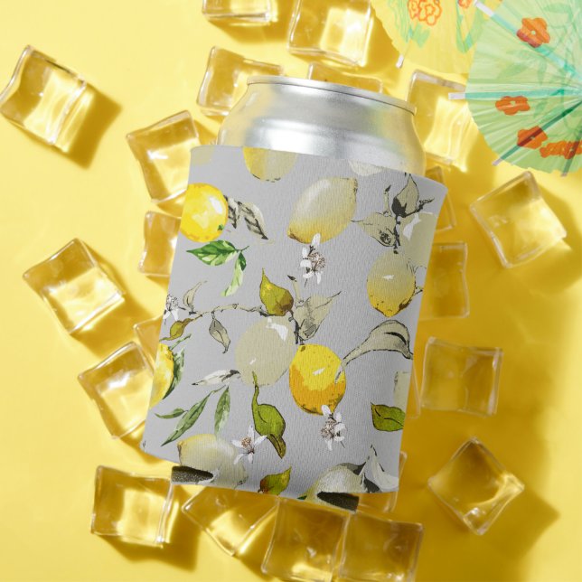 Watercolor lemons 18 can cooler (In Situ Summer)