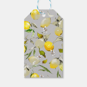 Watercolor lemons 19 gift tags
