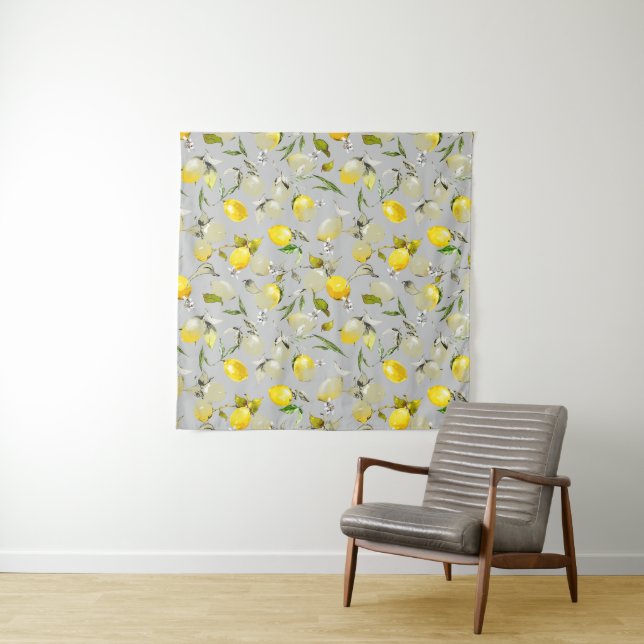 Watercolor lemons 19 tapestry (In Situ (Horizontal))