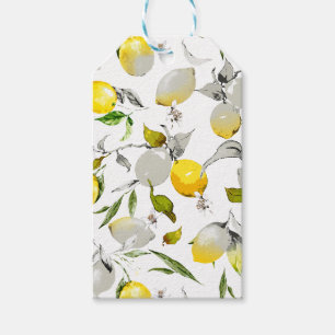 Watercolor lemons 21 gift tags