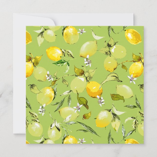 Watercolor lemons 22 announcement (Front)