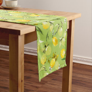 Watercolor lemons 22 medium table runner