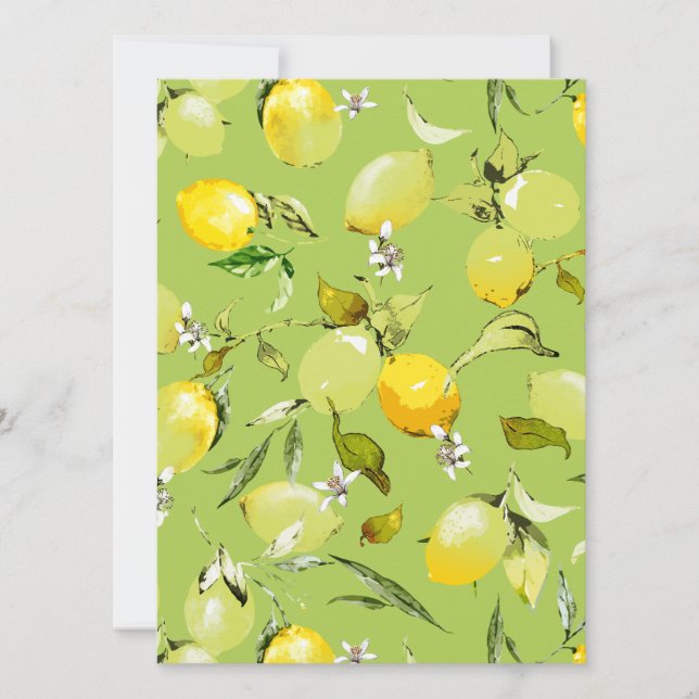 Watercolor lemons 22 save the date (Front)