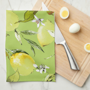 Watercolor lemons 23 kitchen towel