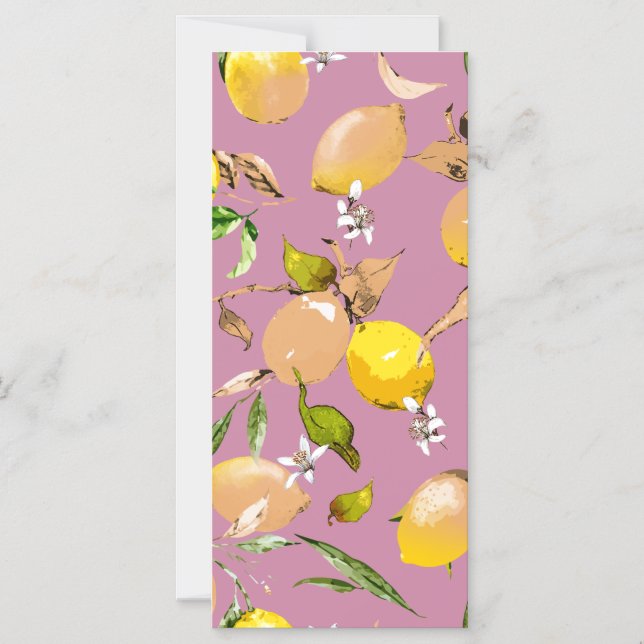 Watercolor lemons 24 magnetic invitation (Front)