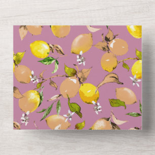 Watercolor lemons 25 all in one invitation