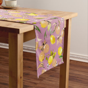 Watercolor lemons 25 medium table runner