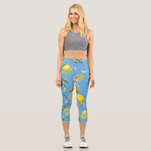 Watercolor lemons 26 capri leggings