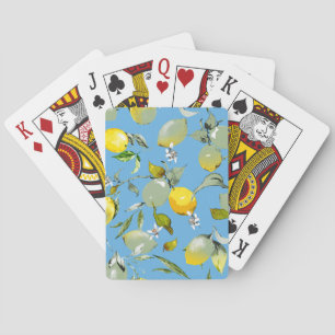 Watercolor lemons 26 playing cards