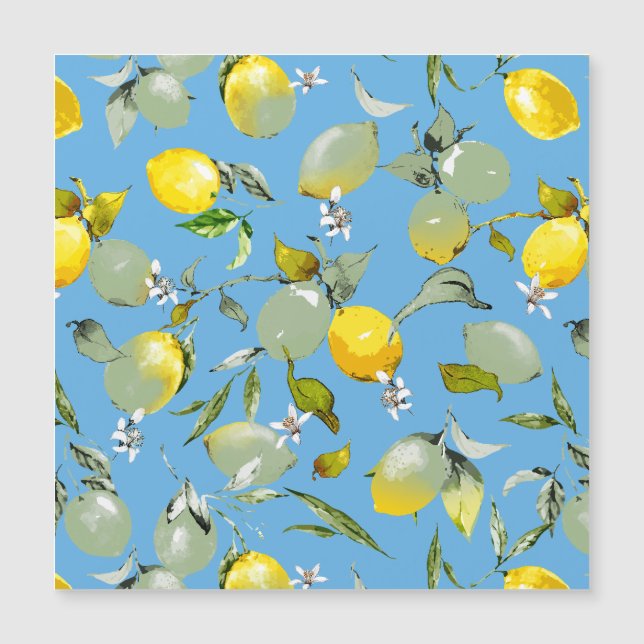 Watercolor lemons 27 magnetic invitation (Front)