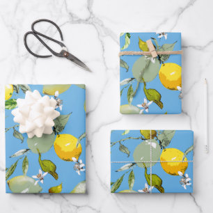 Watercolor lemons 27 wrapping paper sheet