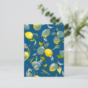 Watercolor lemons 28 holiday postcard