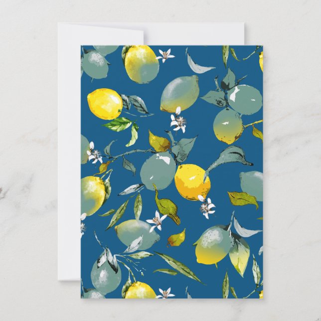Watercolor lemons 29 save the date (Front)