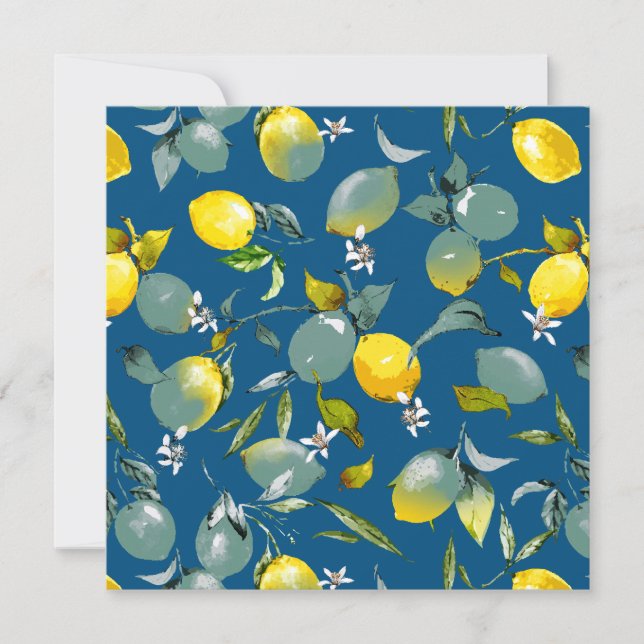 Watercolor lemons 29 save the date (Front)