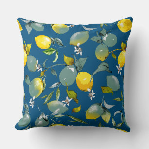Watercolor lemons 29 throw pillow