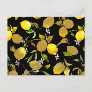 Watercolor lemons 30 invitation postcard