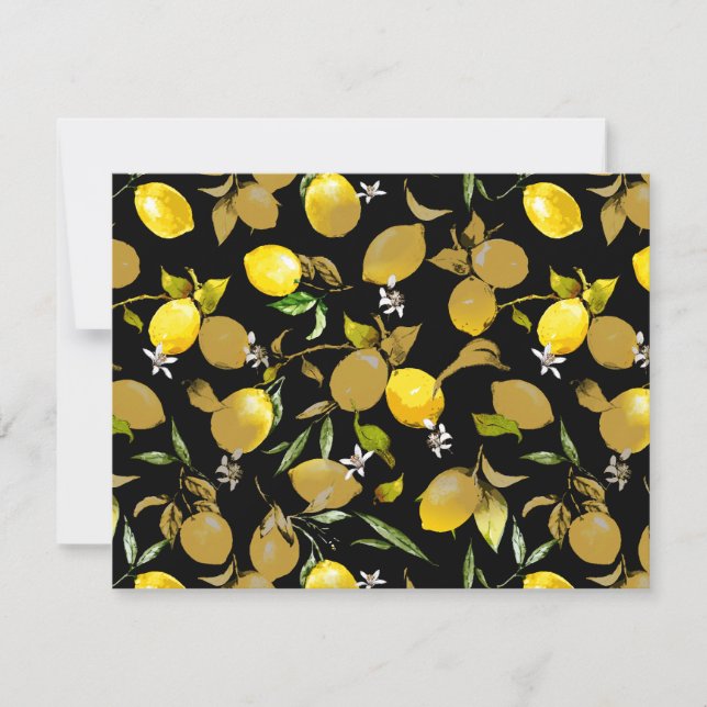 Watercolor lemons 30 save the date (Front)
