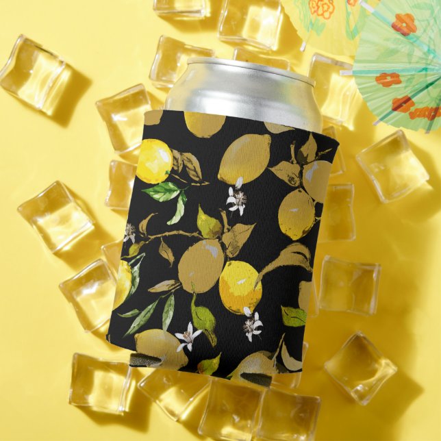 Watercolor lemons 31 can cooler (In Situ Summer)