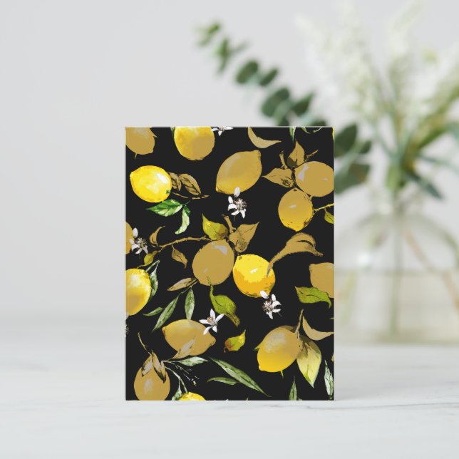 Watercolor lemons 31 postcard (Standing Front)