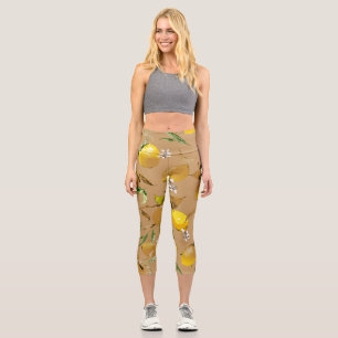 Watercolor lemons 33 capri leggings