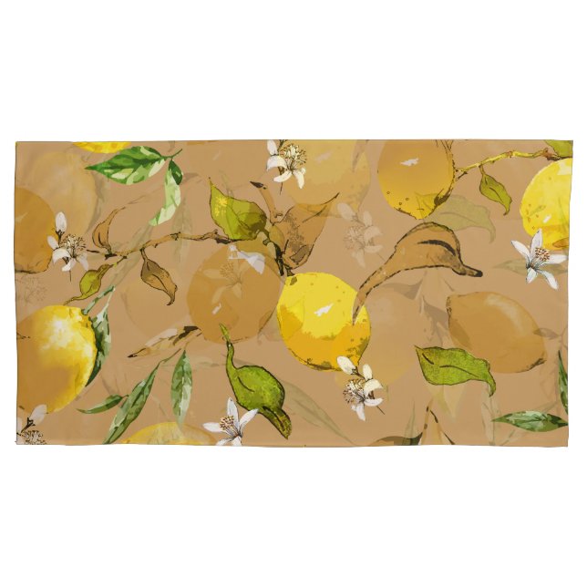 Watercolor lemons 33 pillowcase (Front)