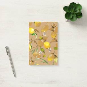 Watercolor lemons 33 post-it notes