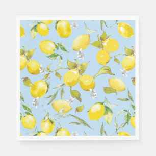 Watercolor lemons 4 napkin