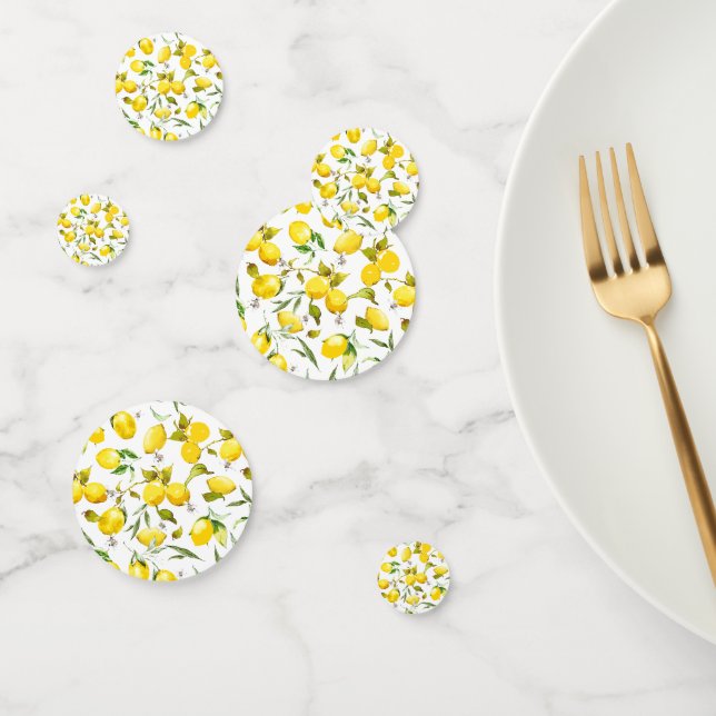 Watercolor lemons 5 confetti (Group)