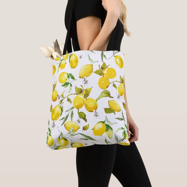Watercolor lemons 5 tote bag (Close Up)
