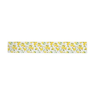Watercolor lemons 5 wrap around label