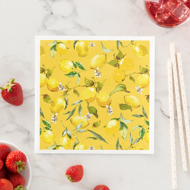Watercolor lemons 8 napkin (Insitu)