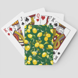 Watercolor lemons 9 playing cards