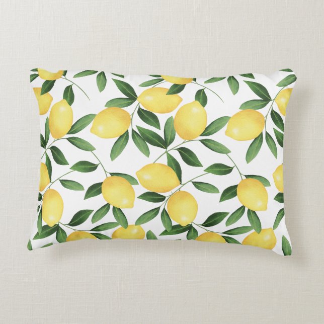 WATERCOLOR LEMONS ACCENT PILLOW (Back)