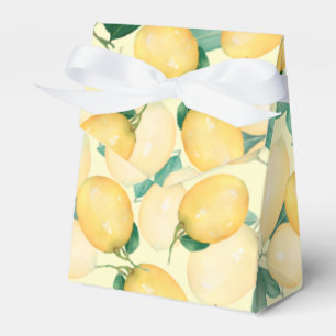 Watercolor Lemons and Leaves Favor Box