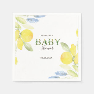 Watercolor Lemons Baby Shower   Napkin